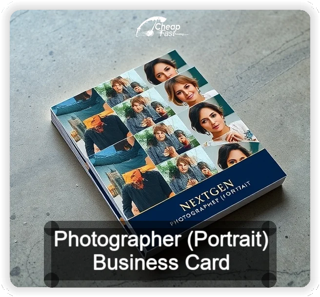 Photographer Portrait business card design sample