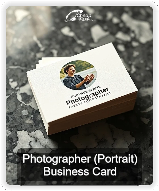 Photographer Portrait business card design sample