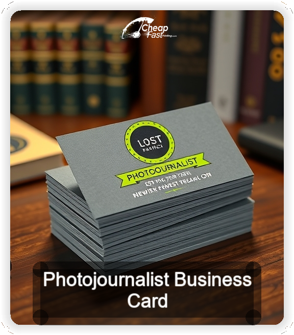 Photojournalist business card design sample