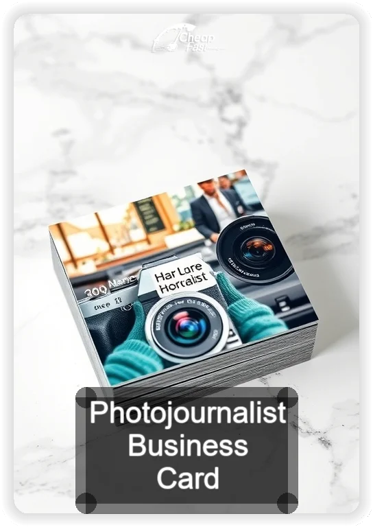 Photojournalist business card design sample