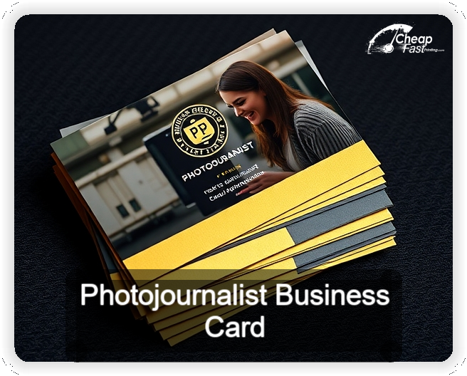 Photojournalist business card design sample