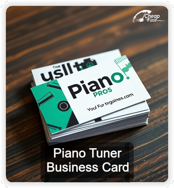Piano Tuner business card design sample