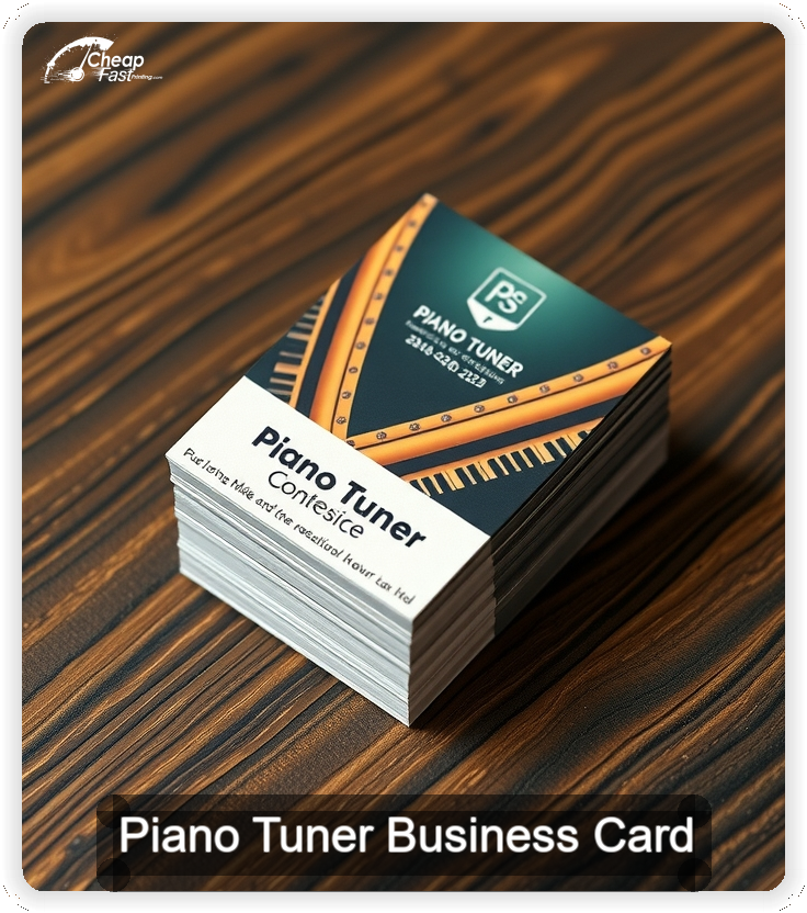 Piano Tuner business card design sample