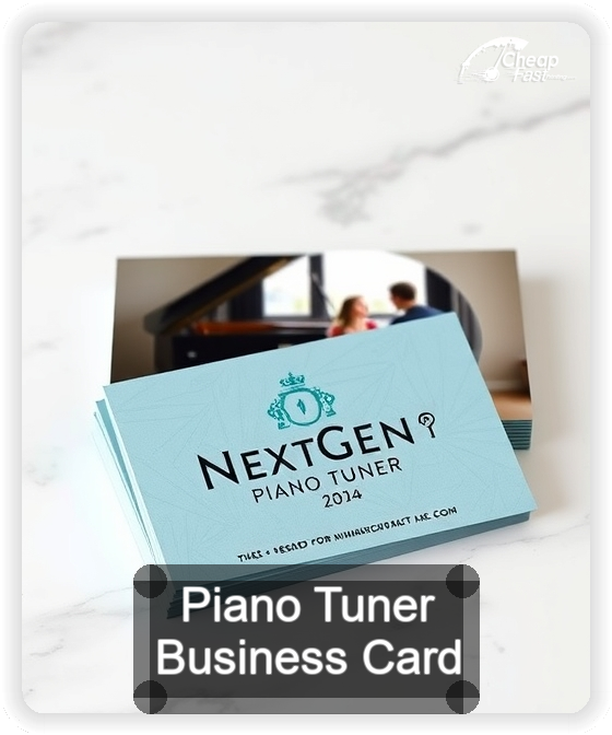 Piano Tuner business card design sample