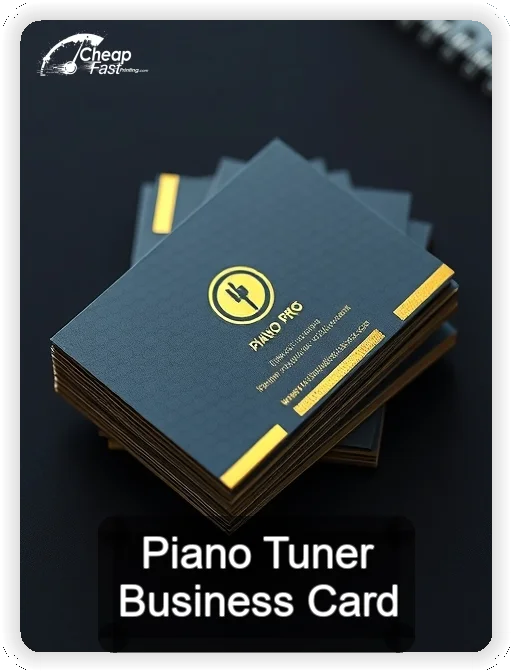 Piano Tuner business card design sample