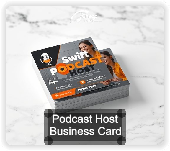 Podcast Host business card design sample
