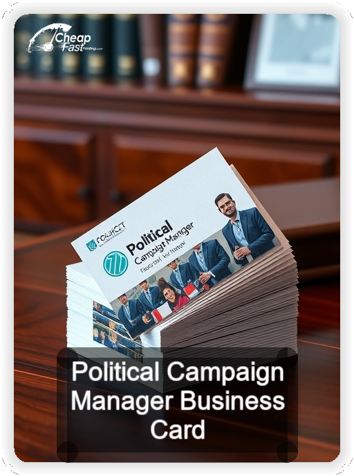Political Campaign Manager business card design sample