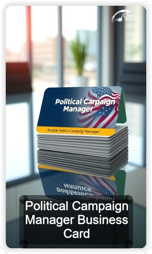 Political Campaign Manager business card design sample