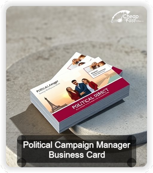 Political Campaign Manager business card design sample