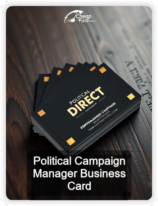 Political Campaign Manager business card design sample