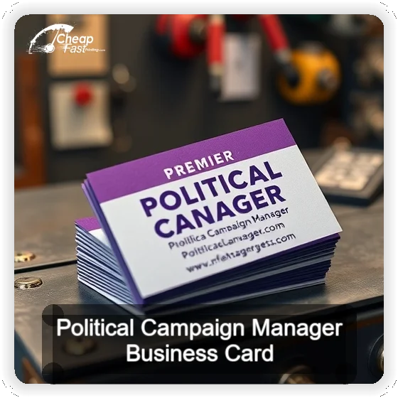 Political Campaign Manager business card design sample