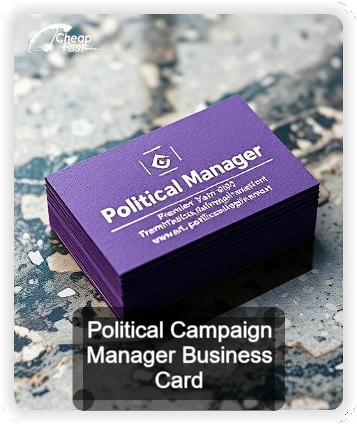 Political Campaign Manager business card design sample