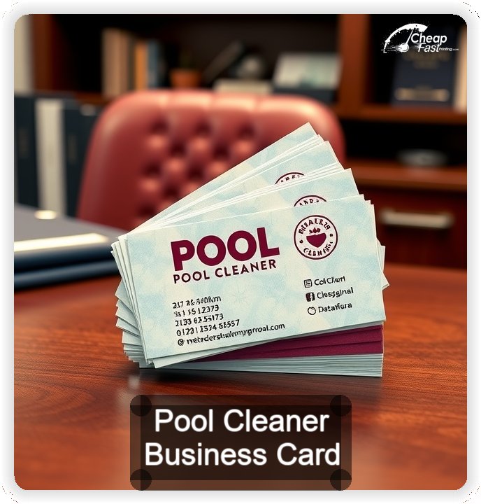 Pool Cleaner business card design sample