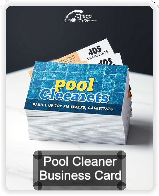 Pool Cleaner business card design sample