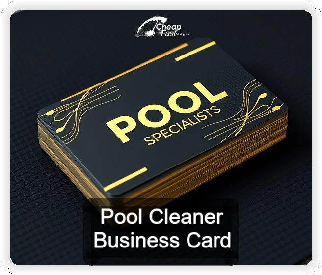 Pool Cleaner business card design sample
