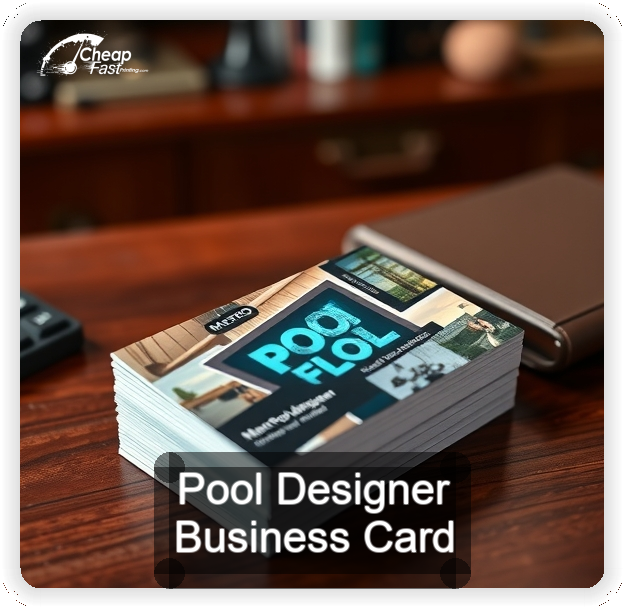 Pool Designer business card design sample