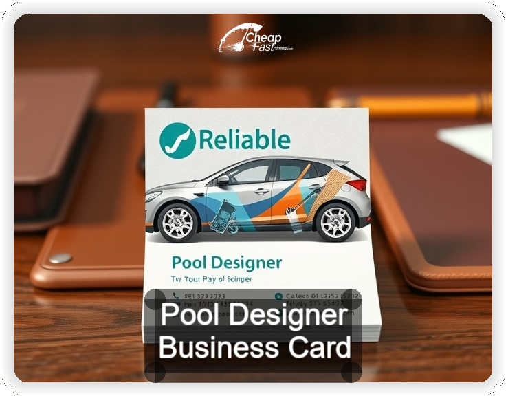 Pool Designer business card design sample