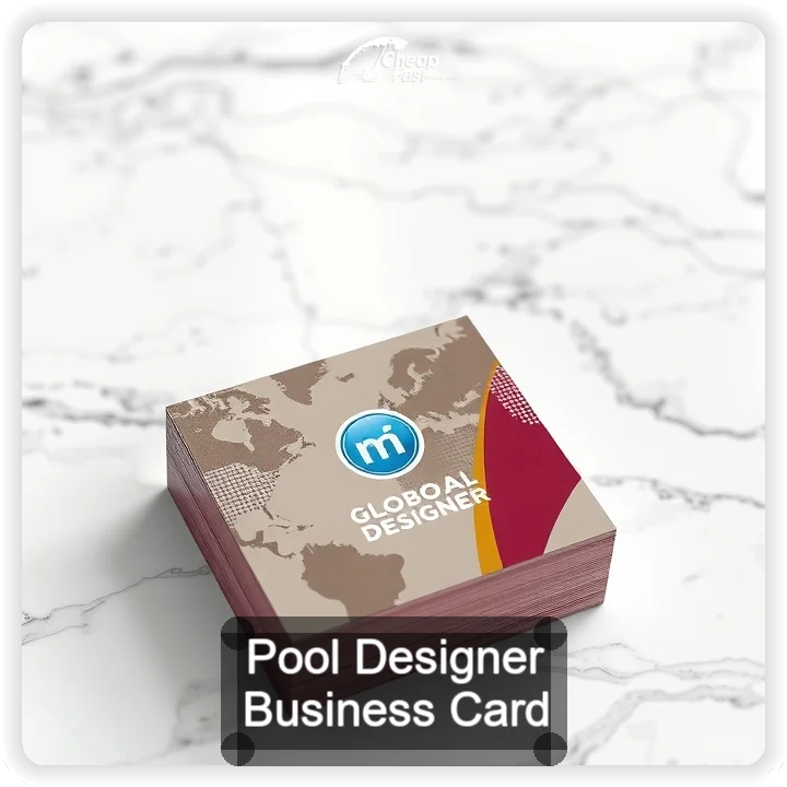 Pool Designer business card design sample
