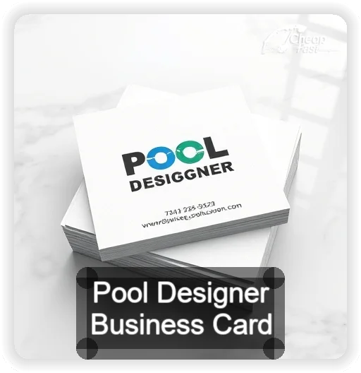 Pool Designer business card design sample