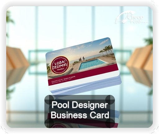 Pool Designer business card design sample