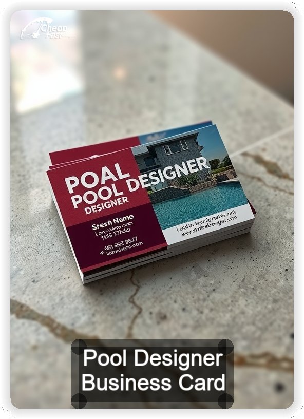 Pool Designer business card design sample
