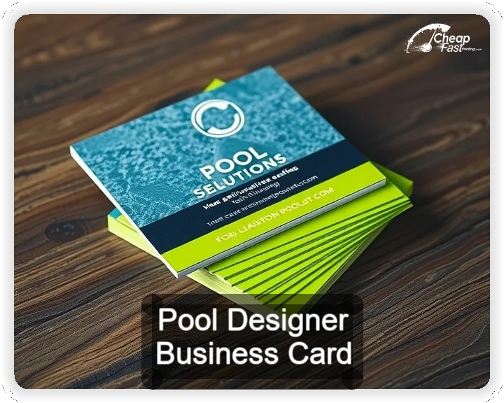Pool Designer business card design sample
