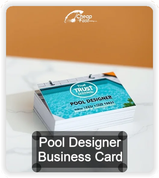Pool Designer business card design sample