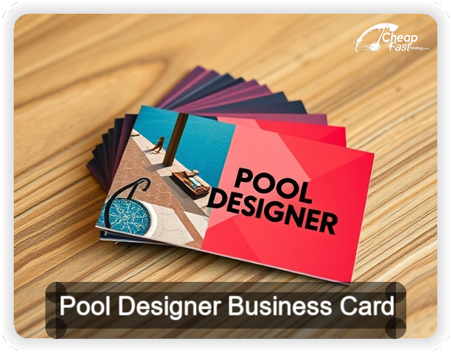 Pool Designer business card design sample