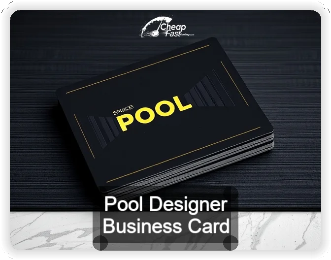 Pool Designer business card design sample