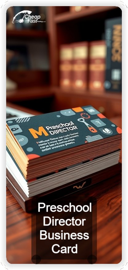 Preschool Director business card design sample