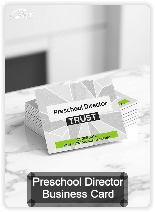 Preschool Director business card design sample