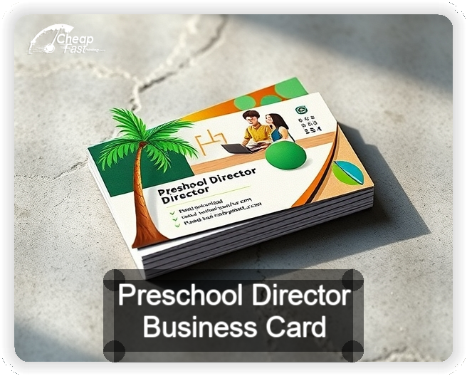 Preschool Director business card design sample