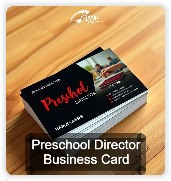 Preschool Director business card design sample