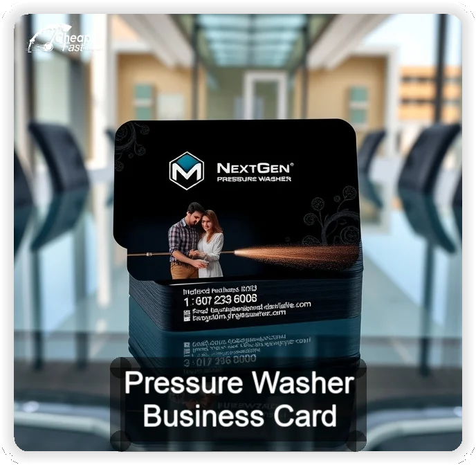 Pressure Washer business card design sample
