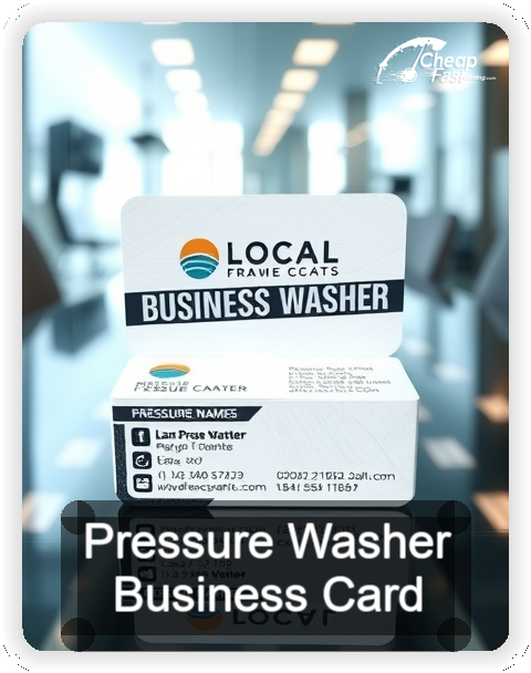 Pressure Washer business card design sample