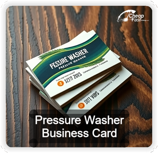 Pressure Washer business card design sample