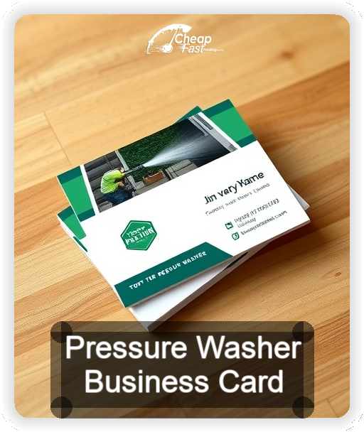 Pressure Washer business card design sample