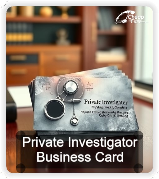 Private Investigator business card design sample