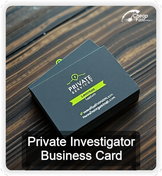 Private Investigator business card design sample