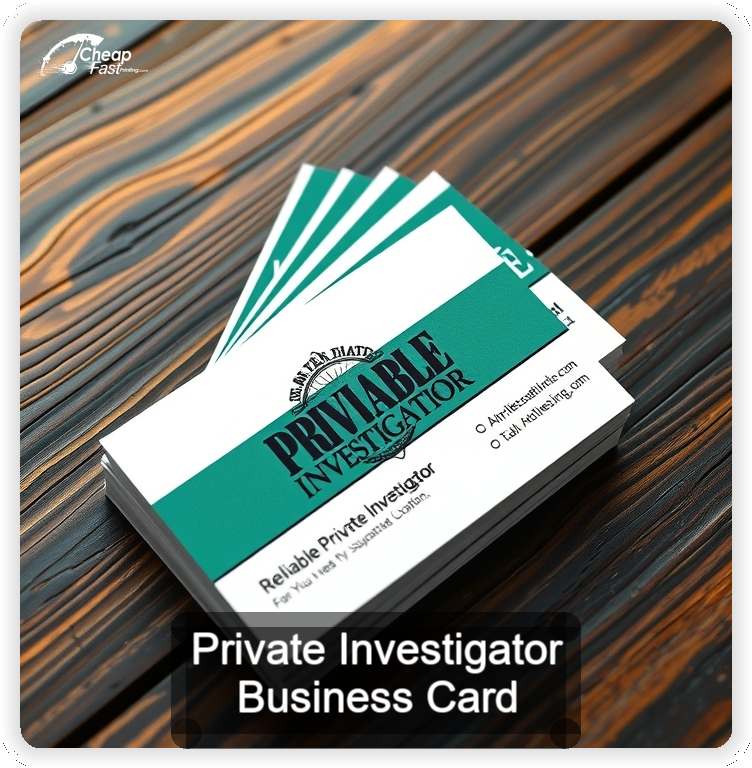 Private Investigator business card design sample