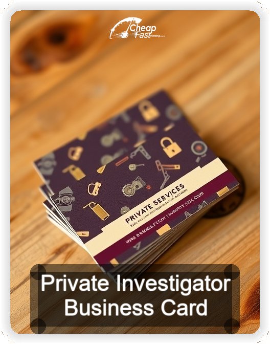 Private Investigator business card design sample