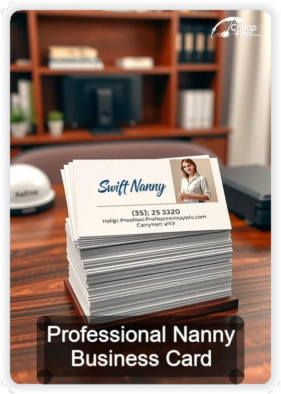Professional Nanny business card design sample