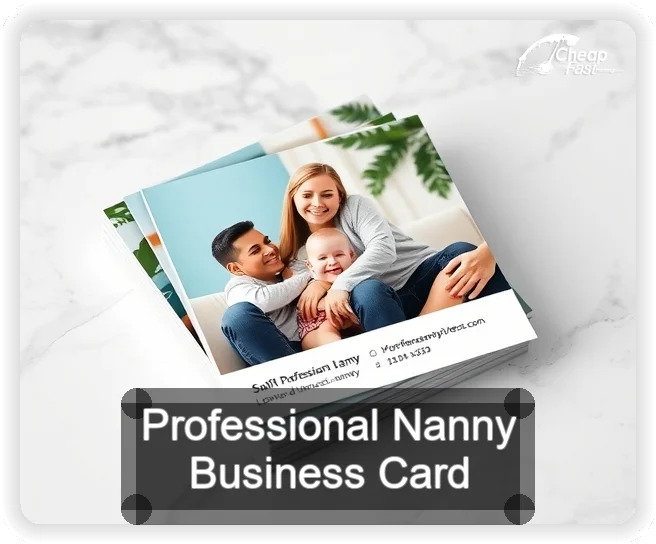 Professional Nanny business card design sample
