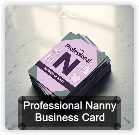 Professional Nanny business card design sample