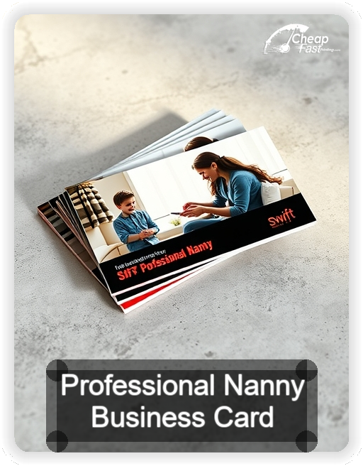 Professional Nanny business card design sample