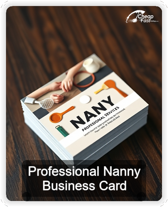 Professional Nanny business card design sample