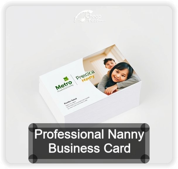 Professional Nanny business card design sample