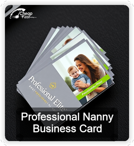 Professional Nanny business card design sample