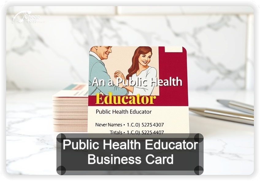 Public Health Educator business card design sample
