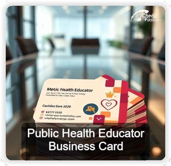 Public Health Educator business card design sample